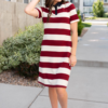 Yvonne Red Striped Dress