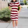 Yvonne Red Striped Dress