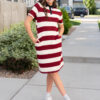 Yvonne Red Striped Dress