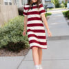 Yvonne Red Striped Dress