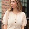 Zoe Beige Button Up Sweater