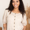 Zoe Beige Button Up Sweater
