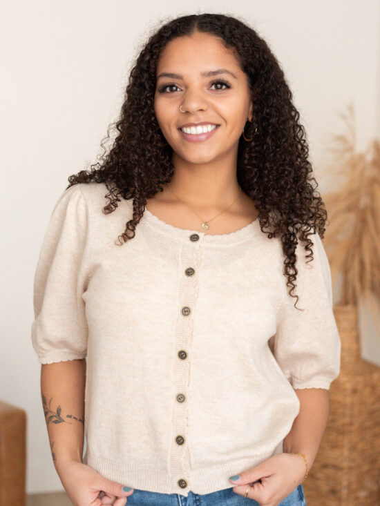 Zoe Beige Button Up Sweater
