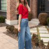 Zoe Red Button Up Sweater