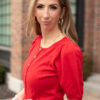 Zoe Red Button Up Sweater