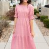 Zoey Dusty Pink Smocked Dress