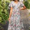 Zoie Blue Floral Tiered Dress