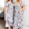 Zoie Blue Floral Tiered Dress