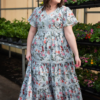 Zoie Blue Floral Tiered Dress