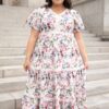 Zoie Pink Floral Tiered Dress