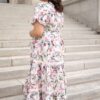 Zoie Pink Floral Tiered Dress
