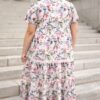 Zoie Pink Floral Tiered Dress