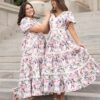 Zoie Pink Floral Tiered Dress