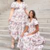 Zoie Pink Floral Tiered Dress