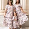 Zoie Pink Floral Tiered Dress
