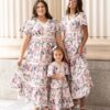 Zoie Pink Floral Tiered Dress