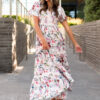 Zoie Pink Floral Tiered Dress