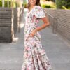 Zoie Pink Floral Tiered Dress