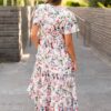 Zoie Pink Floral Tiered Dress