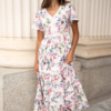 Zoie Pink Floral Tiered Dress