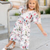 Zoie Pink Floral Tiered Little Girl Dress
