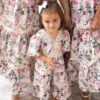 Zoie Pink Floral Tiered Little Girl Dress