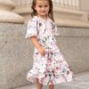 Zoie Pink Floral Tiered Little Girl Dress