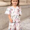 Zoie Pink Floral Tiered Little Girl Dress