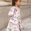 Zoie Pink Floral Tiered Little Girl Dress