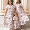 Zoie Pink Floral Tiered Little Girl Dress