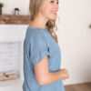 Zuri Striped Chambray Top