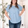 Zuri Striped Chambray Top