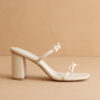 Wendy Cream Double Strap Bow Heels