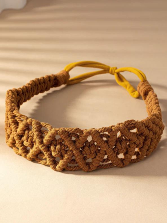 Sallie Camel Crochet Elastic Headband